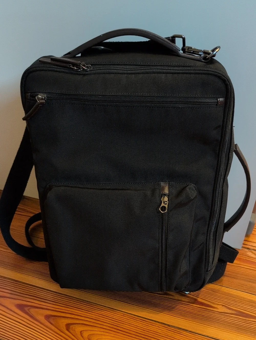 Fossil Buckner Commuter Convertible Backpack Black Nylon Bag